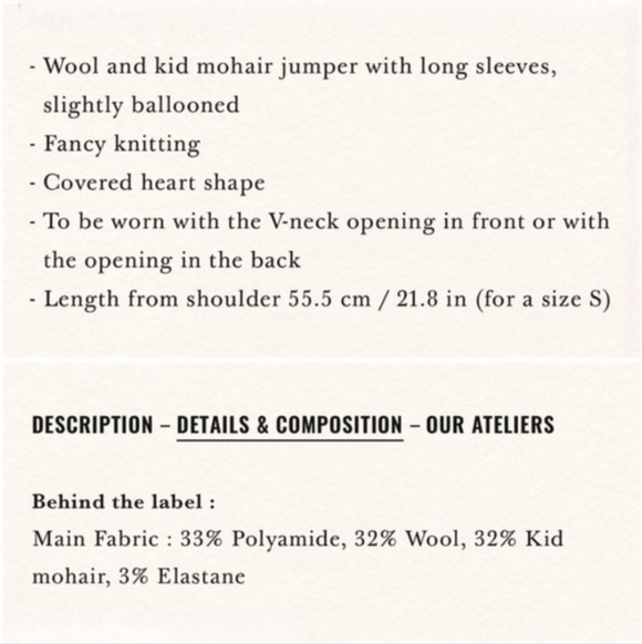 SÉZANE Cristina Cream Mohair Wool Crossover V Neck Crossover  Pointelle Sweater - Picture 16 of 16